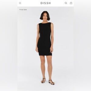 Dissh SIENNA BLACK KNIT MINI DRESS size medium